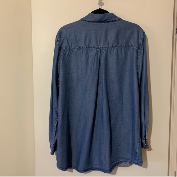 NWOT Soft Surroundings Plus Size Denim Chambray Tencel Weekend Top - Picture 4 of 11